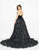 Mac Duggal - 66540R Strapless Sheath Dress With Floral Ornate Overskirt in Black