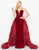 Mac Duggal - 66540R Strapless Sheath Dress With Floral Ornate Overskirt in Red