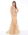 Mac Duggal - 66547M Strapless Shimmering Lace Gown In Gold