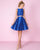 Mac Duggal - 66548C Two Piece Bateau A-line Dress In Blue