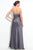 Adrianna Papell - 81863790 Lace Trim Satin Dress with Bolero in Gray and Silver