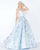 Mac Duggal - 66554M Floral Print Sweetheart Ballgown In Blue
