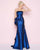 Mac Duggal - 66567L Ruched Straight Sheath Dress In Blue
