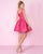 Mac Duggal - Square Neck Fit and Flare Short Dress 66571C In Pink