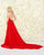 Mac Duggal Black White Red - 66573R Sequined Lace Dress With Overskirt In Red