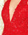 Mac Duggal Black White Red - 66573R Sequined Lace Dress With Overskirt In Red