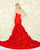 Mac Duggal Black White Red - 66581R Mikado Ruffled Mermaid Dress In Red