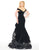 Mac Duggal - 66586R Velvet Off-Shoulder Layered Trumpet Dress in Black