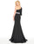 Mac Duggal - 66587R One Shoulder Bell Sleeve Asymmetric Trumpet Dress in Black