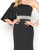 Mac Duggal - 66587R One Shoulder Bell Sleeve Asymmetric Trumpet Dress in Black