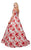 Mac Duggal Ballgowns - 66588H Off Shoulder Metallic Print Ballgown In Red and Multi-Color