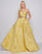 Mac Duggal Ballgowns - 66719H Sweetheart Metallic Floral Ballgown In Yellow