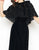 Mac Duggal - 66590R Floral Embroidered Caplet High Neck Sheath Dress in Black