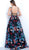 Jovani - 66593 Floral Embroidered Plunging V-Neck Ballgown In Multicolor