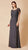Daymor Couture - Beaded Scoop Neck Blouson Long Dress 665 in Gray