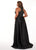 Rachel Allan Curves - 6662 Contoured Halter Jeweled Overskirt Gown In Black