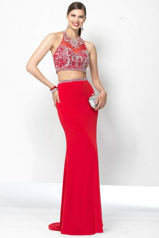 Alyce Paris - 6663 Two Piece Dress In Red Silver