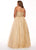 Rachel Allan Curves - 6665 Sequined Strapless Evening Gown In Gold