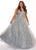Rachel Allan Curves - 6665 Sequined Strapless Evening Gown In Silver