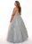 Rachel Allan Curves - 6665 Sequined Strapless Evening Gown In Silver