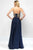Alyce Paris - 6665 Strapless Embellished Chiffon Gown In Blue and Gold