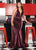Rachel Allan Curves - 6667 Embellished Metallic Jersey Trumpet Dress In Red