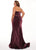 Rachel Allan Curves - 6667 Embellished Metallic Jersey Trumpet Dress In Red