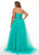 Rachel Allan Curves - 6668 Two Piece Embroidered A-Line Dress In Green