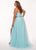 Rachel Allan Curves - 6668 Two Piece Embroidered A-Line Dress In Blue