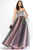 Alyce Paris - 6668 Long Dress In Gunmetal Rosewater
