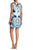 Sangria - DBJVAVV Floral Printed Chiffon Sheath Dress in Blue and Multi-Color