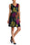 Sangria - DBJW1176 Multi-Printed Pleated A-line Dress in Blue and Multi-Color