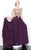 Shail K - Glistening Lace Applique Top Chiffon Long Gown 3987  in Purple and Gold