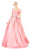 Mac Duggal Ballgowns - 66717H Crystal Beaded Off Shoulder Ballgown in Pink