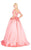 Mac Duggal Ballgowns - 66717H Crystal Beaded Off Shoulder Ballgown in Pink