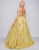 Mac Duggal Ballgowns - 66719H Sweetheart Metallic Floral Ballgown In Yellow