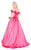 Mac Duggal Flash - 66723L Sleek Ruffle-Paneled Off Shoulder Ballgown in Pink