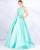 Mac Duggal Ballgowns - 66728H Jeweled Pleated Ballgown With Train In Green