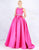 Mac Duggal Ballgowns - 66728H Jeweled Pleated Ballgown With Train In Pink