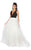 Mac Duggal - Sleeveless Jersey Swiss Dot Skirt Gown 66738L In Black and White