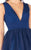 Mac Duggal Flash - 66738L Sleeveless Jersey Swiss Dot Skirt Gown in Blue