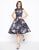 Mac Duggal - 66750D Floral Detailed Bateau A-line Dress in Black and Multi-Color