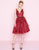 Mac Duggal - 66756N Floral Applique V-neck A-line Cocktail Dress in Red