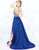 Mac Duggal Prom - 66762M Strappy Beaded Plunging Gown with Slit In Blue