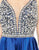Mac Duggal Prom - 66762M Strappy Beaded Plunging Gown with Slit In Blue