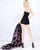 Cassandra Stone - 66767A Bejeweled Lace Romper With A-line Overskirt In Black and Purple