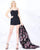 Cassandra Stone - 66767A Bejeweled Lace Romper With A-line Overskirt In Black and Purple