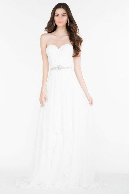 Alyce Paris Prom Collection -  Strapless Chiffon Dress with Beaded Waist 6676