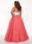 Rachel Allan Curves - 6677 Strapless Sweetheart Pleated Ballgown In White and Pink