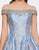 Mac Duggal Ballgowns - 66782H Jeweled Off Shoulder Metallic Ballgown In Blue